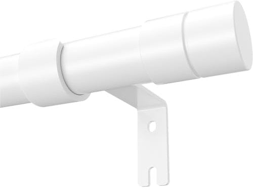 WELDUN Barras de cortina extensibles de metal para ventana, 81 a 280 cm, juego de barras de cortina resistentes para cortinas con ojales Φ20 mm, color blanco