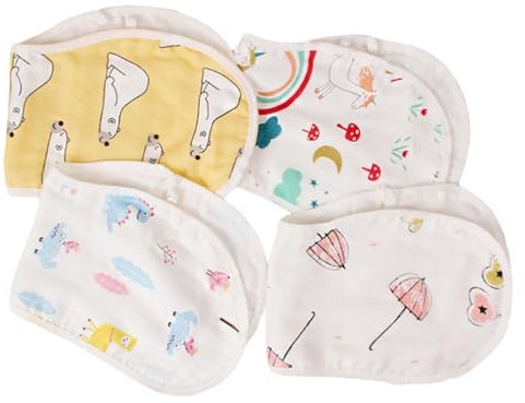 GLSTOY 4 Stück Bandana Lätzchen Aus Saugfähigem Material Für Jungen Und Mädchen Ideales Zahnen Lätzchen Set Schützende Sabberlätzchen Für Empfindliche Babyhaut