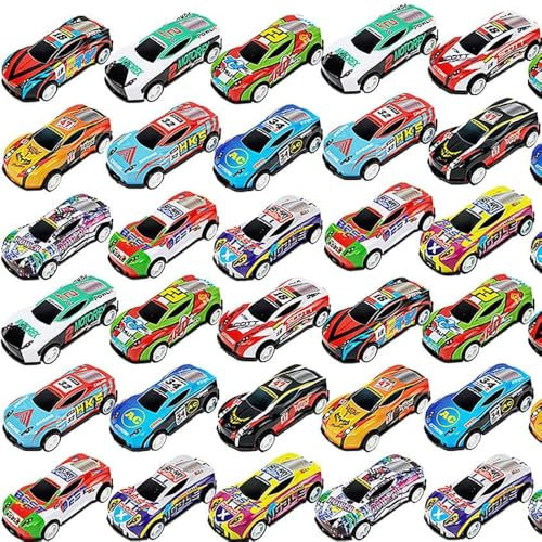 30Packs Pull Back Cars for Kids, Metal Diecast Cars Toy Bulk Party Favor Race Cars Toys,Classroom Treasure Box, Goodie Bag Stuffers, Pinata Fillers for Boys Girls Toddlers Birthday Party
