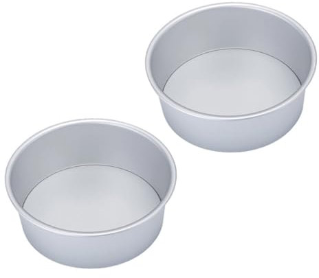Cabilock Non-Stick Giant Cupcake Tin 2pcs 8inch Alloy Cake Pans Round Cake Baking Molds with Removable Bottom for Easy Demolding