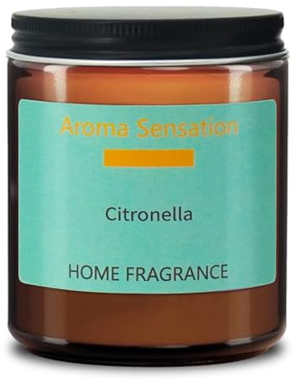 Citronella Kerze Outdoor Groß, Outdoor Kerze im Glas, Camping Kerze für Garten Terrasse Picknick, Zitronengras Duftkerze für Draußen, 80 Std Lange Brenndauer, 1 Stück