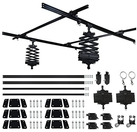 DATOUBOSS 2.5M x 2.5M Pantograph Studio Deckenschienensystem Komplettset mit 43-200CM Fotografie Decke Lampe Hänger Studio Beleuchtung Unterstützung Schienensystem (2.5Mx2.5M-B)