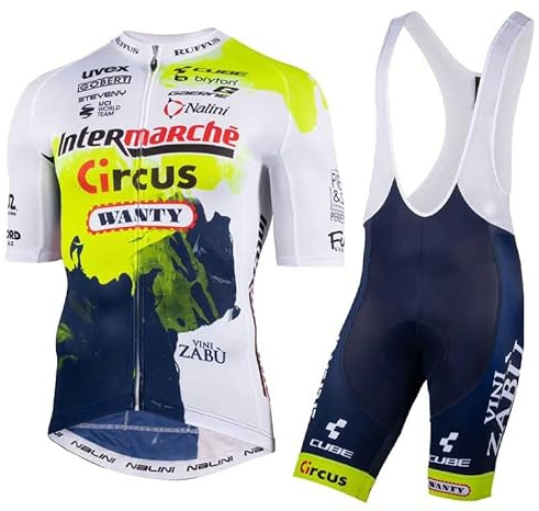 assocauicy Herren Fahrradtrikot Set Kurzarm Atmungsaktives Rennrad Trikot mit 4D-Gel-Polster Kompression Radsportbekleidung
