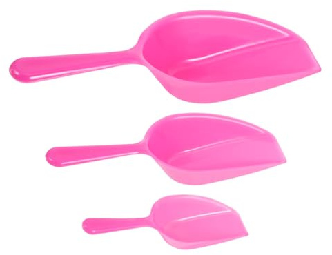 UTHCLO 3 Stück Schmuckaufbewahrungsschaufel Eisschaufel aus Kunststoff Hundeschaufelfutter Schaufel Popcorn-Kugeln Milch Messlöffel Haustier Schaufel Mini Scoop Plastik Rosa