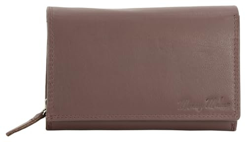 Money Maker - Damen Leder Geldbörse - viel Stauraum - Großes Portemonnaie mit RFID-Schutz, Mauve