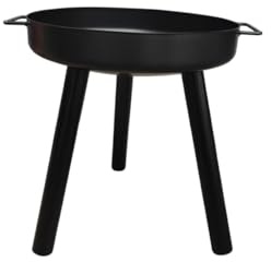 Feuerschale mit austauschbaren Beinen, Feuerstelle aus Stahl, Feuerkorb schwarz mit Ø 57 cm, Feuerschale für Garten und Terrasse