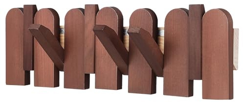 UKCOCO Piano Key Coat Rack Solid Wood Wall Mount Hanger for Coats Hats and Bags Space-Saving Wall Hooks for Hallway Entryway or Living Room 16.73 X 5.51 X 1.22 in