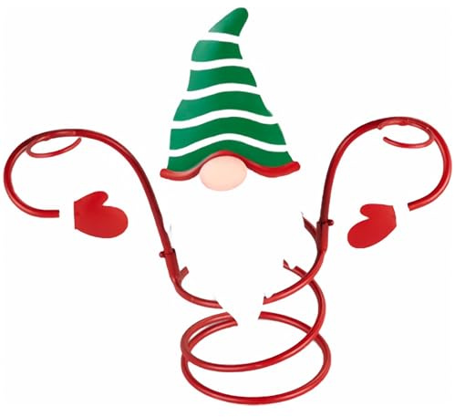 CAKEEYUM Wine Glass Holder Christmas Glass Wine Bottle Holder with Santa Gnome Bottle Desktop Organizer Rack for Bar Home Display Christmas Decor, Holde