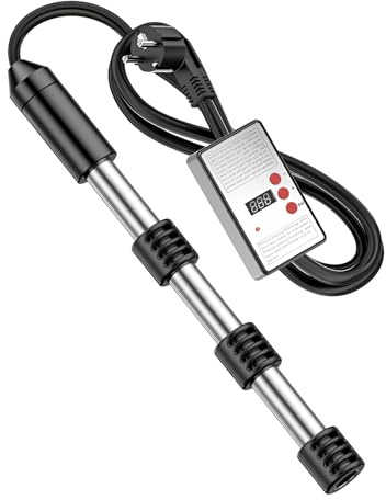 Chauffe-eau électrique Portable, Chauffe-eau Submersible Avec Affichage Numérique De La Température Et Arrêt Automatique, Protection De Sécurité En Acier Inoxydable.
