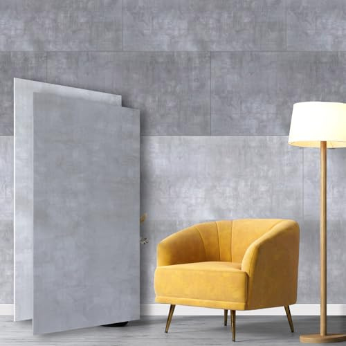 HEXIM Wandpaneele Betonoptik 100x50cm 20 Stück - XPS Paneele 5mm stark dunkelgrau, Wandverkleidung Styroporplatten Deckenplatten (Concrete Dark, 10 m²)