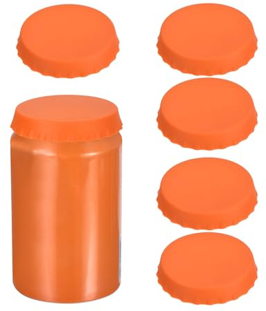 QUARKZMAN 6 Stück Flaschenverschluss Flaschen Deckel Verschluss, Bierflaschenverschluss Silikon Kronkorken, Siegel Flaschen Verschluss Stopfen für Bierflaschen Glasflaschen Orange