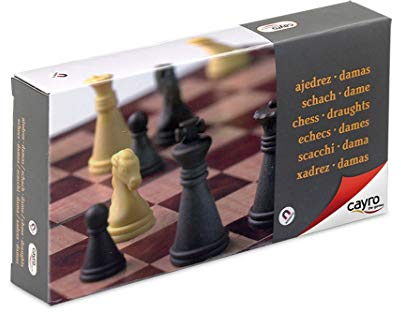 Cayro - Tablero de Ajedrez y Damas - Juego Magnético de Viaje - 2 Jugadores - Juego de Mesa Clásico