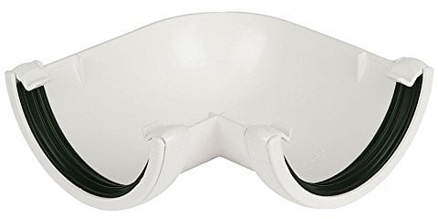 FLOPLAST 112mm Half Round 90 Degree Gutter Angle - White
