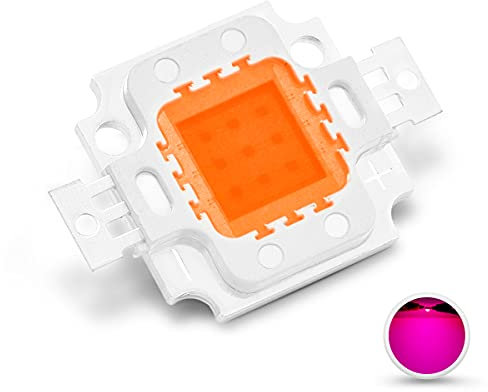 CHANZON High Power Led Chip 10W Full Spectrum Plant Grow Light (380nm - 840nm / 900mA / DC 9V - 11V / 10 Watt) SMD COB Emitter Diode Components 10 W Bead for DIY Hydroponic Flowers Growing Lamp