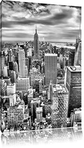 Pixxprint Skyline von New York, Größe: 80x60cm, Leinwandbild, fertig gespannt, Wandbild, Dekoration, Kunstdruck, kein Poster