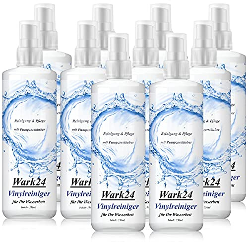 Wark24 Vinylreiniger für Wasserbetten, 10 x 250 ml für die gründliche Reinigung & Pflege von Wassermatratzen, langanhaltender Schutz