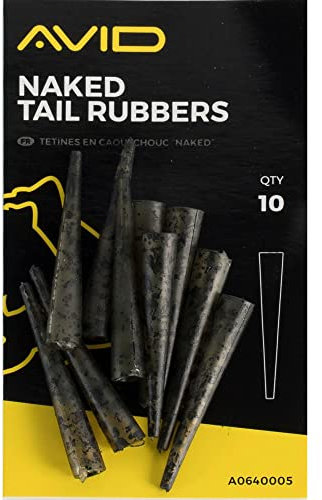 AVID Avid Carp Outline Naked Tail Rubber A0640005 - 10 Stück, Schwarz, Gummi, Karpfenangelgewicht, Rund, Karpfenangeln in Seen und Flüssen