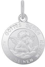 Amor Motivanhänger 925 Sterling Silber Damen Anhänger, Silber, Engel, Kommt in Schmuck Geschenk Box, 2017463