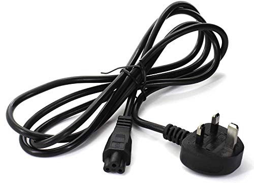 121AV 2 Meters UK Mains 3 Pin AC Wall Power Cord C5 Cable for Acer, Dell, HP, Sony, Vaio, Delta/Lenovo ThinkPad, IdeaPad, X1, Yoga, Edge, Helix/Asus Rog, Trio/LG (2m)