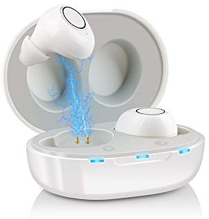 JINGHAO Appareil Auditif Rechargeable Amplificateur de son auditif Invisible, lot de 2 Blanc
