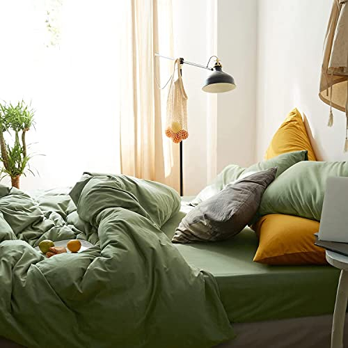 CoutureBridal Bettwäsche 220x240cm Grün Salbeigrün 100% Mikrofaser Atmungsaktiv Bettdeckenbezug Doppelbett Deckenbezug Bettbezug mit Reißverschluss und 2 Kissenbezug 80x80cm