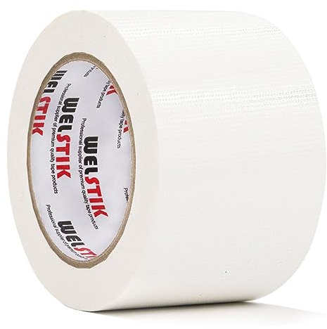 WELSTIK Nastro adesivo professionale per condotti impermeabile, nastro adesivo colorato per riparazioni, fai da te, artigianato, uso interno ed esterno, 75 mm x 41 m, 7,5 ml di spessore, bianco