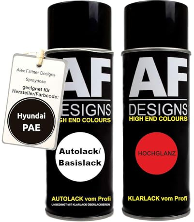 Alex Flittner Designs Spraydose für Hyundai PAE Phantom Black Metallic | Spraydosen Set geeignet Für HYUNDAI