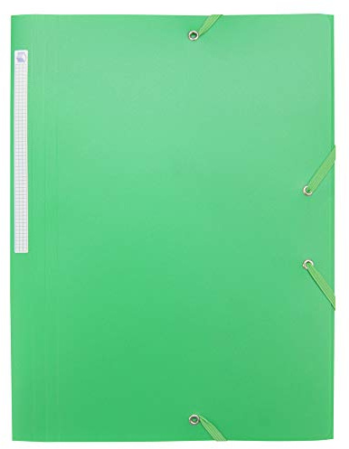 Waytex Mappe mit Gummizug, 3 Klappen, Polypropylen, 4,5/10, weich und blickdicht, A4 – Grün 931453, 1 Sammelmappe