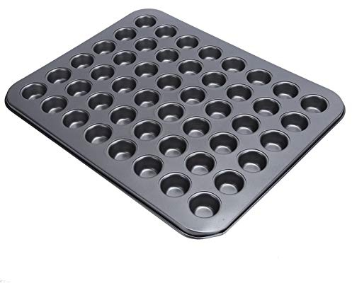 Alvinlite Mini Muffinform, 48er Muffinblech, Muffin Backform, Mini Cupcake Formen Non-Stick Minimuffinform für Saftige Mini Muffins, Cupcakes, Flach, Antihaftbeschichtet, Maße: 40,7 x 32,2 x 2 cm