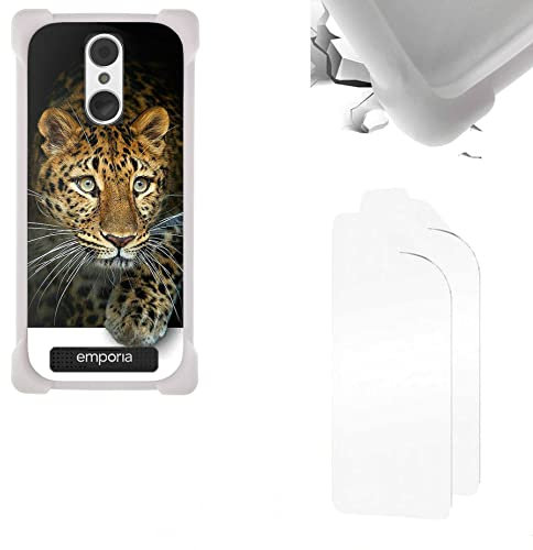 Aroepurt Hülle Für Emporia Smart 4 hülle + Folie Weicher TPU Panzerglas PC Rückwandplatine + Weicher Rahmen Handyhülle Case Cover KB-114DBZ