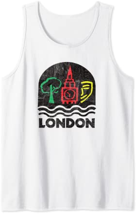 London Big Ben Uhr im Vintage-Stil, Retro-Stil, 80er / 90er Tank Top