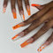 Carufin 24 PCS Long Cercueil Faux Ongles Acrylique Brillant Faux Ongles Ongles En Cristal Artificiel Appuyez sur Les Ongles Ballet Faux Ongles pour Femmes Filles (Orange 3)