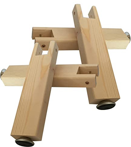 Pied Sommier Couleur du bois Pieds de Lit Reglable Pattes de sommier à lattes Jambe Support De Lit en bois massif Accessoires pour Cadre De Lit,hauteur personnalisable,Lot de 4 (18CM)