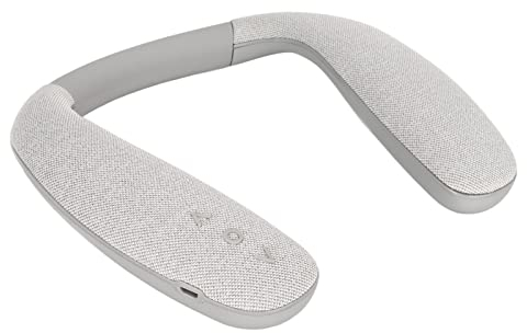 Kabelloser Bluetooth Nackenlautsprecher, Reiner Stereo Sound, Noise Cancelling Mikrofon, Klarer Anruf, Kabelloser Tragbarer Lautsprecher, 3 W X 2 Lautsprechersystem für Sportreisen(Grau)