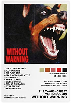 FABIVA 21 Savage Metro Boomin versetztes Albumeinband, 1 Leinwand-Poster, Schlafzimmerdekoration, Sport-Landschaft, Büro, Raumdekoration, Geschenk, Rahmen-Stil, 30 x 45 cm