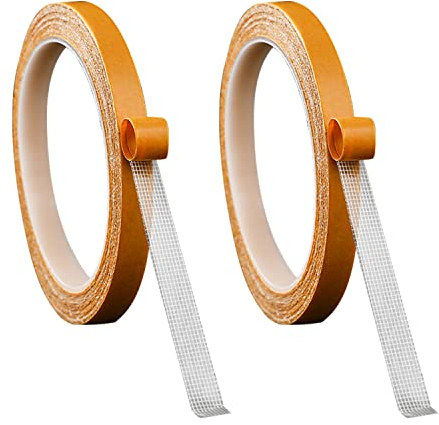 PFLYPF 2 StüCk Doppelseitiges Klebeband, Keine Spur, Starkes, StrapazierfäHiges Doppelseitiges Klebeband Aus Mesh, Fester Teppich für Hochzeitsfeiern (1 Cm * 20 M)