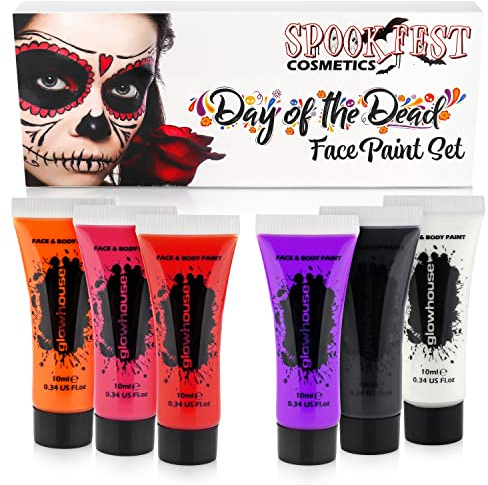 Spook Fest Day of The Dead Face Paint Halloween-Make-up-Geschenkset