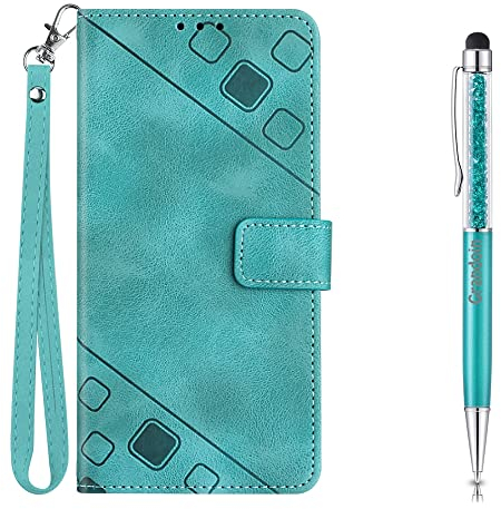 Grandoin Kompatibel mit Vivo Y51 2020/Y3/ Y51A Hülle, Handyhülle Lederhülle Klappbar Flip Case Stoßfeste Klapphülle Tasche Magnet Kartenfach Standfunktion Schutzhülle für Vivo Y51 2020/Y3/ Y51A (Grün)