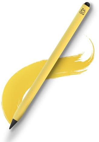 ZAGG Pro Stylus 2 with Active & Capacitive Tips, Palm Rejection, Tilt Recognition, Bluetooth Pairing, Compatible w/iPad Pro 11/12.9 (3.4, & 5 Gen)/Air 10.9/iPad 10.2/9.7/Mini 5/ iPad Air (M2) - Yellow