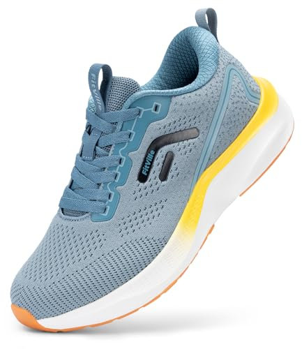 FitVille Chaussures de Running Homme Pieds Larges Basket Sport Fitness Respirantes Chaussure de Course Outdoor Antidérapant Basquette Sneakers Légère Bleu 49 EULarge