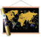 Global Walkabout Scratch Off Map with Flags Background and Wooden Poster Frame Mount in Tube – Deluxe Travel Size World Map Poster with Frame and Leather Strap – Travel Gift (Black)