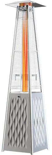 ZCBYBT 48,000 BTU Pyramide Flamme Außen Heizung mit Abdeckung Turm Propan Außen Heizung mit Rädern für Gewerbe & Wohnen