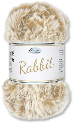 Frida's Wollhaus Rellana 100 g Rabbit Flauschwolle Effektwolle Plüschwolle Flauschig 8 Farben (18 | creme)