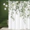 Gibelle Rideau de douche eucalyptus vert olive, feuilles de plantes aquarelles avec fleurs, ensemble de rideau de douche avec crochets, 183 x 183 cm