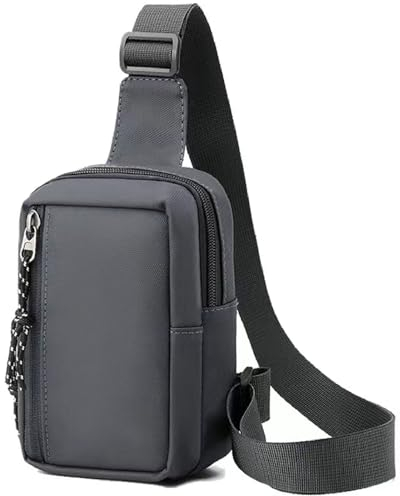 Sling Bag Brusttasche Klein Herren Damen Schultertasche Wasserdicht Schulter Umhängetasche Klein Crossbody Handytasche für Jungen und Mädchen die Outdoor Sportarten wandern (grau 2)