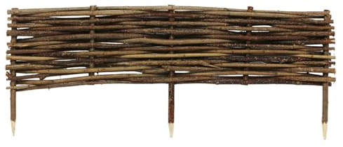 Bordure de Parterre de 100x30 cm – Clôture en Bois – Clôture en noisetier à enfoncer dans Le Sol – Palissade pour séparer Les chemins de parterres de Fleurs et Les parterres de Jardin