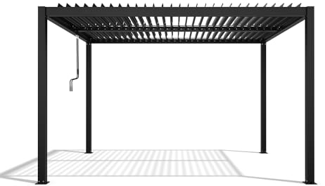 empasa Premium Pergola aus Aluminium Terrassenüberdachung mit Lamellendach 'Zeus' Pavillon Gartenpavillon Terrassenpavillon Überdachung, freistehend, bioklimatisch, in Zwei Größen