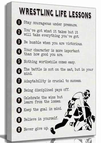 Inspirierendes Wrestling Life Lessons Leinwand-Kunst, Stay Courage Under Pressure Office Motivational Zitate, Wanddekoration, Bild, inspirierende Posterdrucke für Arbeitszimmer, Schlafzimmer,