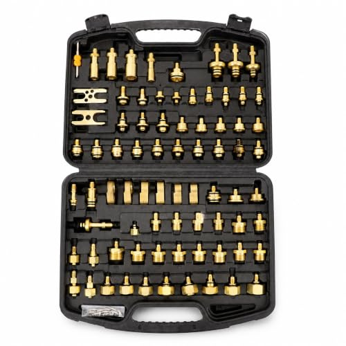 Car Air Conditioner Leak Detector Kit - Automotive AC Leak Detection Tools with 77pcs Brass Connector Repair Kit for Cars, Trucks, and Vehicles