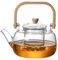 Kessel -Teekanne Glas -Teekanne mit Infuser 34 oz/1l Glas Teekessel Tee -Topf für Herdtop, Induktionspop, klare Glas -Tee -Topf mit Infusern für losen Tee, blühende Blumentee